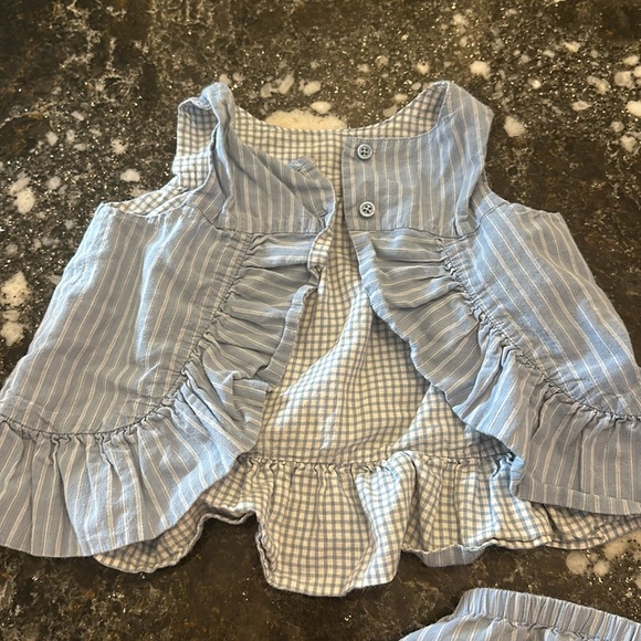 Reversible 2 piece set, blue and white. Baby Gap. 6-12 months. - Picture 2 of 2